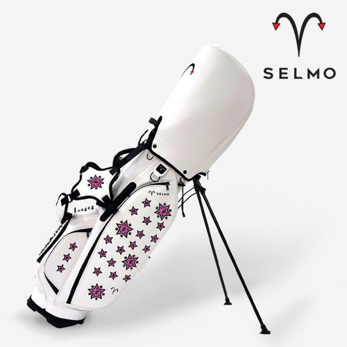 셀모 정품 SELMO 스텔라 골프 스탠드백 화이트퍼플 골프가방