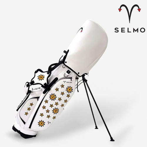 셀모 정품 SELMO 스텔라 골프 스탠드백 화이트옐로우 골프가방